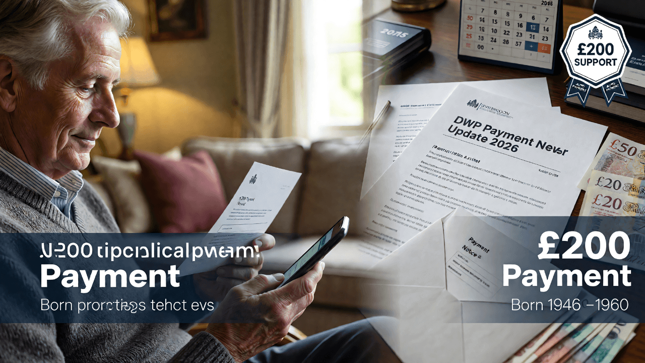 DWP Payment Update 2026: Pensioners Born 1946–1960 May Get £200 Automatic Support