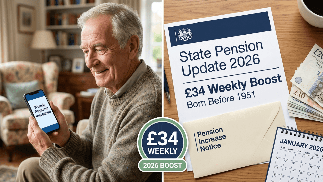 State Pension Increase 2026: Pensioners Born Before 1951 Could Get £34 Weekly Boost